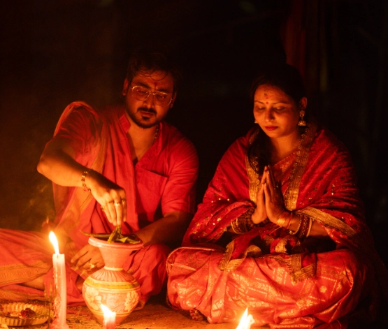 A spiritual Guru Puja ceremony at Nabatara, designed to purify kundalini chakra points and prepare the body for a deep spiritual awakening.