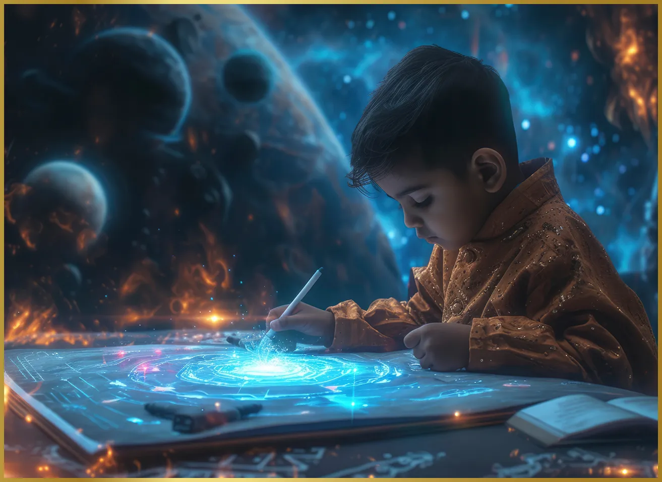 Astrology chart showing planets affecting education and student learning success