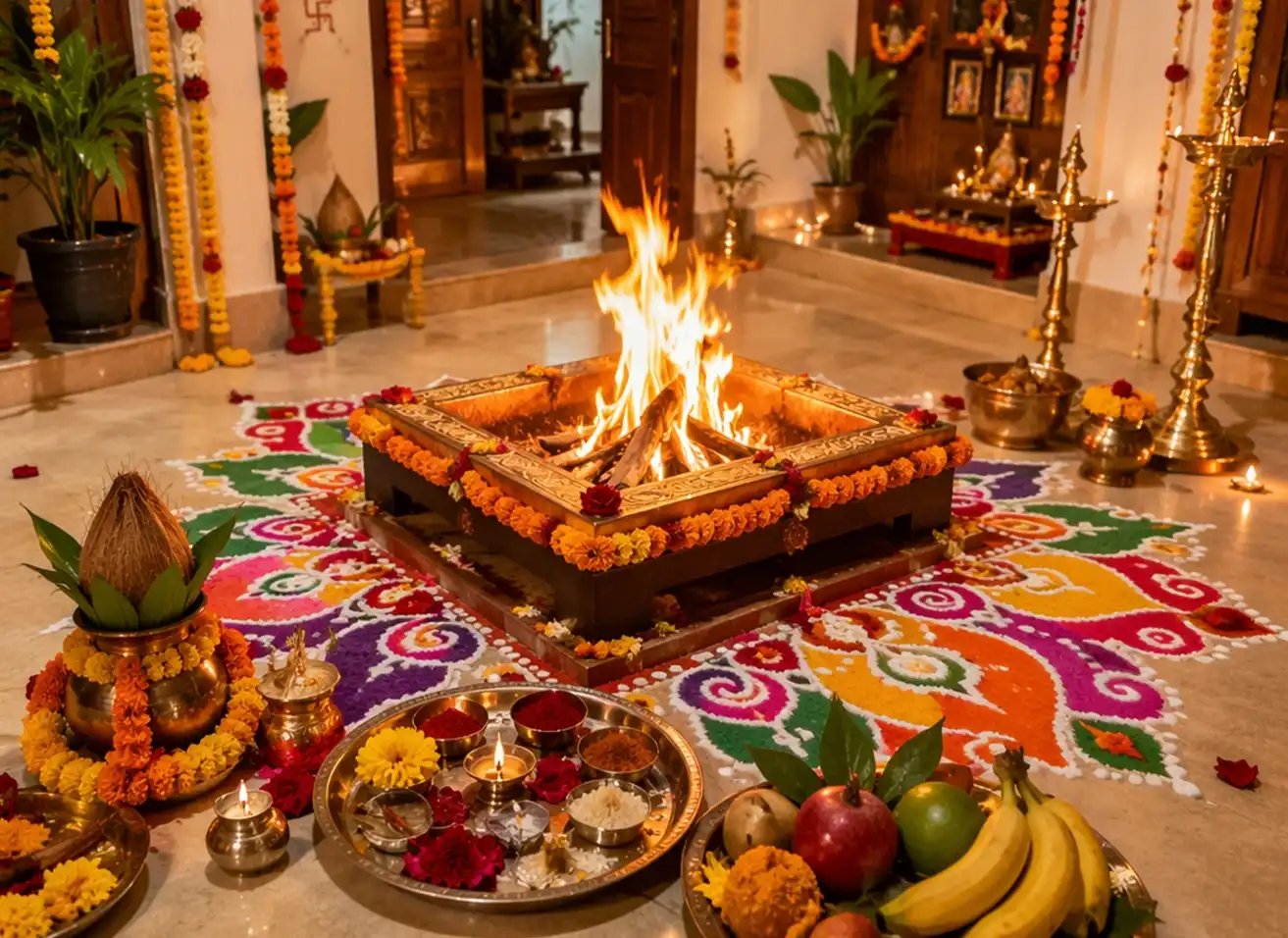 Traditional Vastu for Griha Pravesh ceremony with havan and kalash ritual conducted by Nabatara Foundation